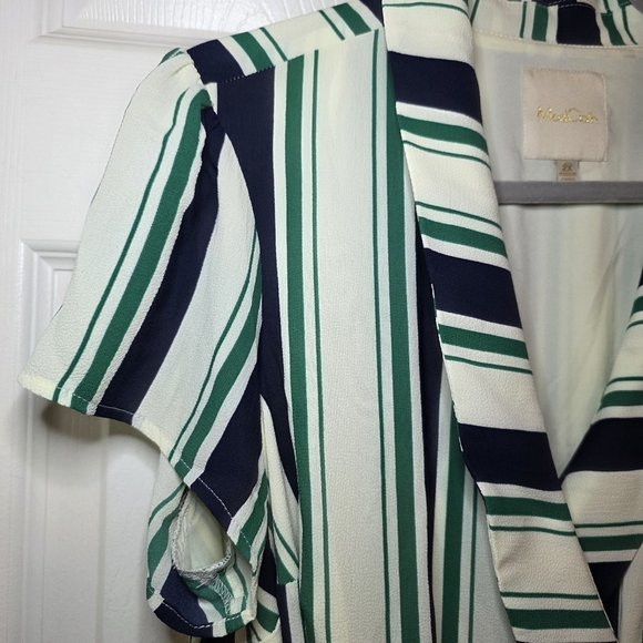 ModCloth Striped Wrap Dress Sz 2X - Picture 3 of 12